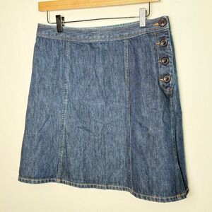 The Limited Denim A Line Skirt Button Front Womens Size 10